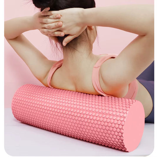 Yoga Roller round EVA Foam Cylinder Hexagonal Roller for Pilates Exercise Enhanced Home Workouts Diameter 9.5Cm Length 29.7Cm